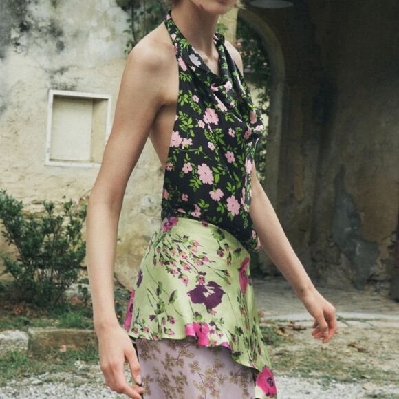 100% SILK PRINTED DRESS LIMITED EDITION NWT ZARA - Picture 10 of 16